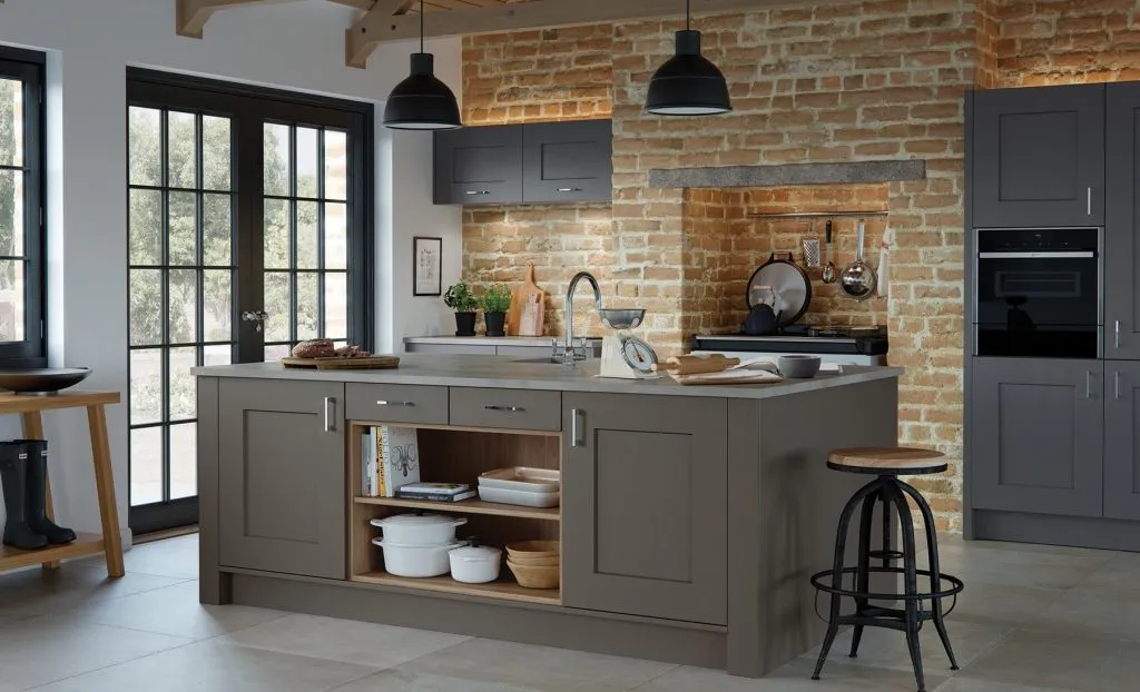 Clonmel Lava and Graphite Shaker Kitchen With Island